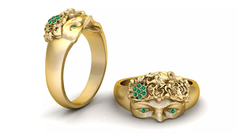 artistic gold ring  3D printable model