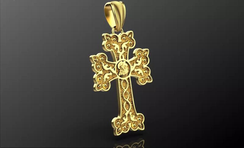 Armenian cross pendant necklace 07