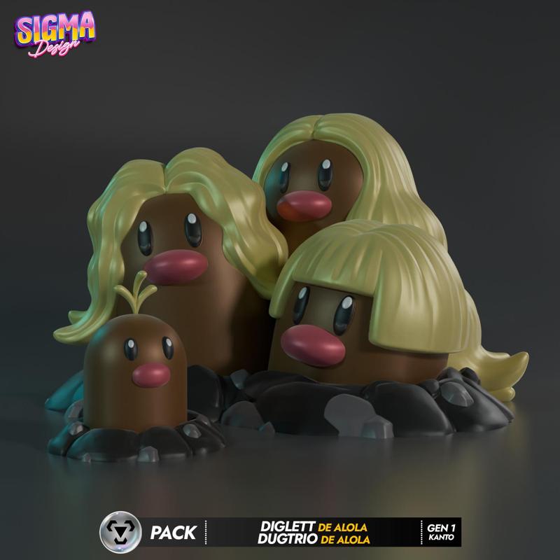 pack - alola diglett de alola dugtrio de alola