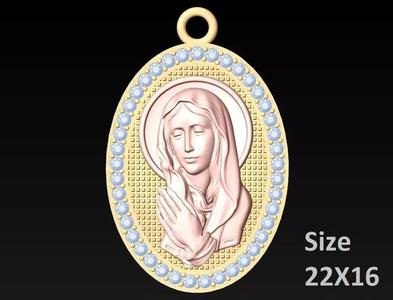 Blessed Mother Maria pendant - N233 SM