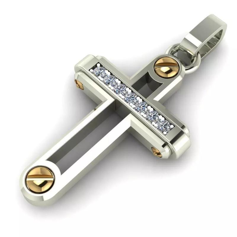 Baraka cross pendant diamond gold