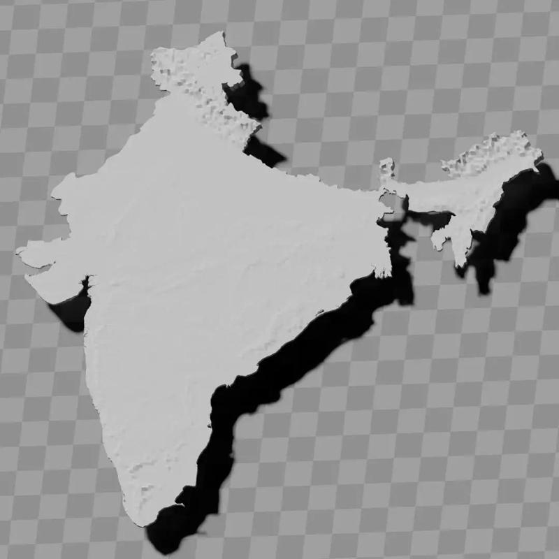 India topography relief maps