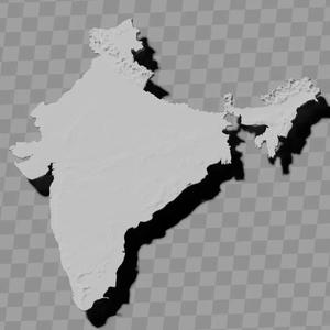 India topography relief maps