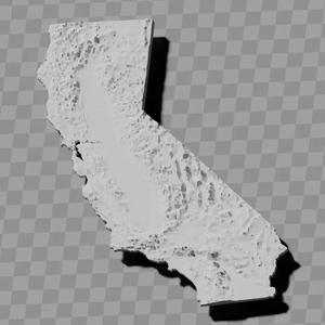 California USA geography relief map