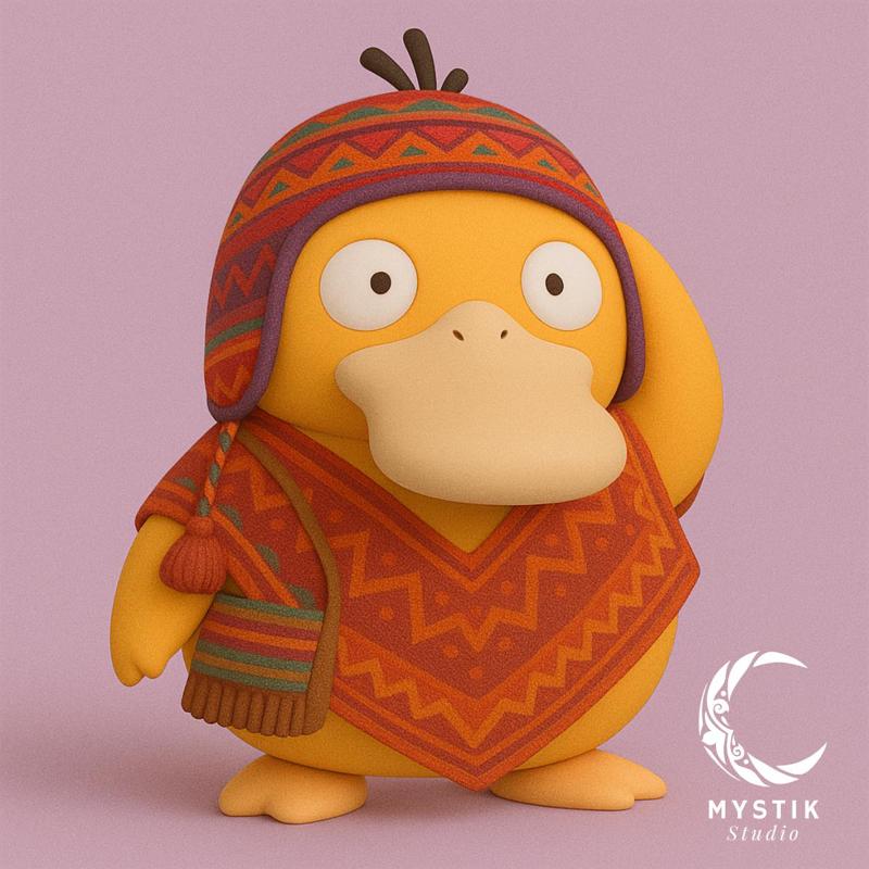 Andean Psyduck - Unique and fun Pokémon STL style cultural figurine