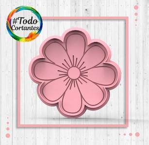 Flower cutter with embossed stamp