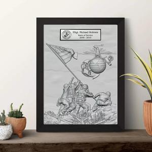 Battle of Iwo Jima monument US Marines logo for A5 Photoframe