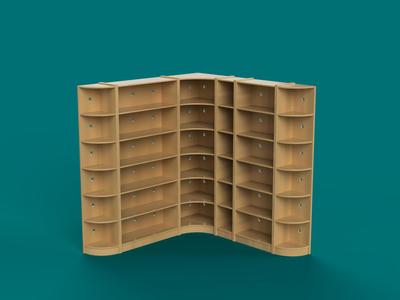 Modular Dollhouse Bookshelf 3D STL Files – Interlocking 1:12 Scale Design for Miniatures – Commercial License Included
