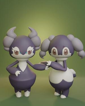Pokemon - Male Indeedee and Female Indeedee