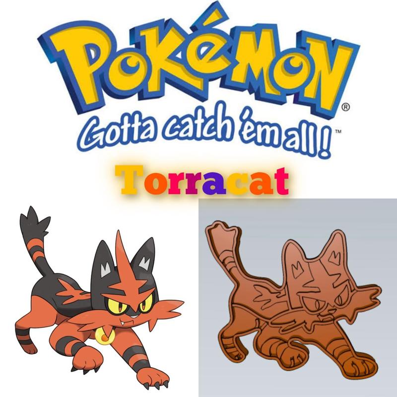 AMAZING POKEMON torracat COOKIE CUTTER STAMP CAKE DECORATING