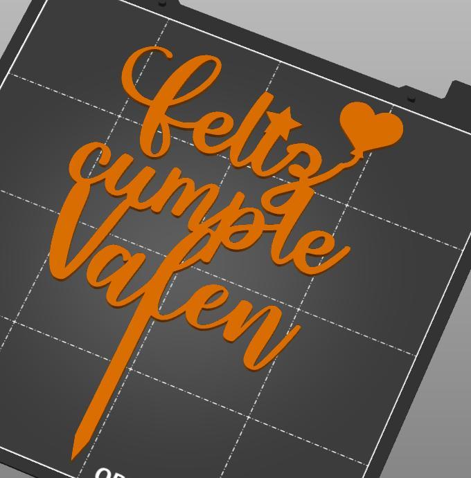 Happy Birthday Cake Topper Valen