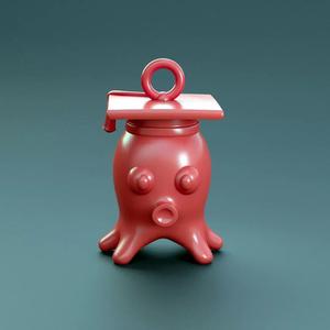 Graduation octopus keychain