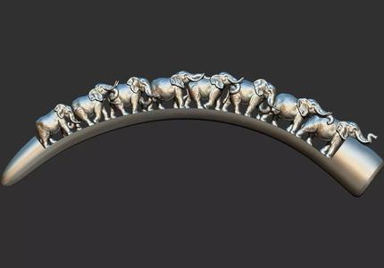 Carved Ivory Elephant Bridge 3d printable model tusk V1