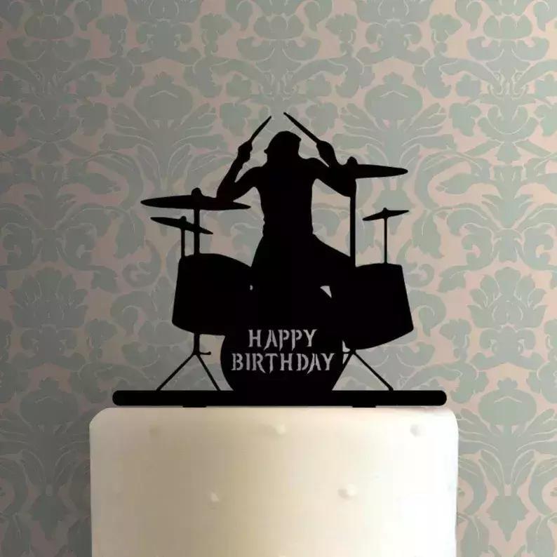 Cake Topper Adorno Torta - hombre Baterista