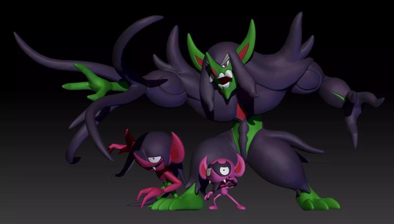 Pokemon Impidimp Morgrem Grimmsnarl