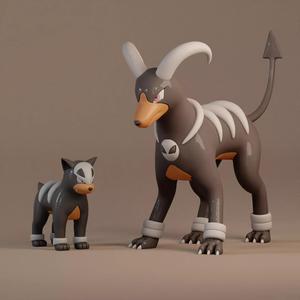 228  Houndour 229 Houndoom Pokemon 3d print model 3D print model