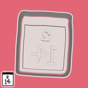 Valentine's day cookie cutters - 14th of February (calendar sign) (style 2)