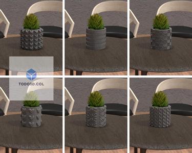 DECORATIVE FLOWER POT AND FOR MAKING SILICONE MOLDS 1, 2, 3, 4, 5, 6