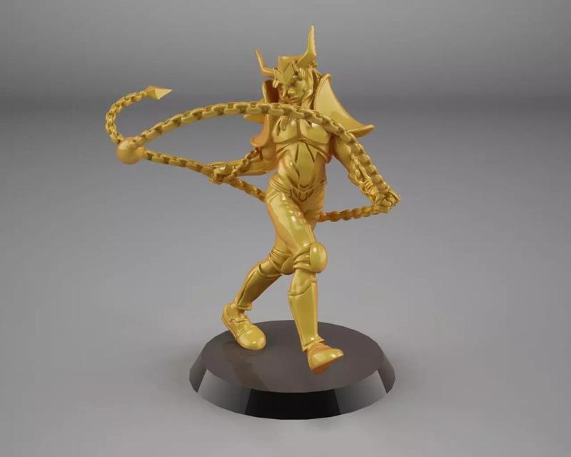 Andromeda golden statue of woman holding sword