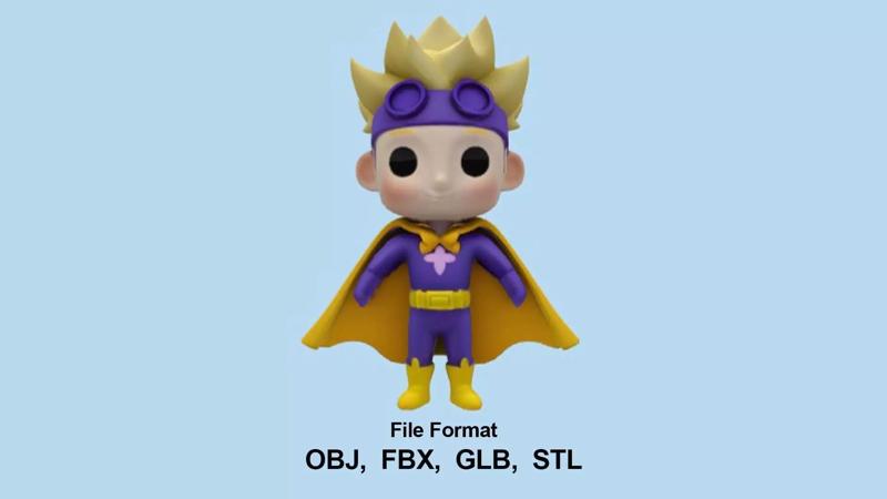 Cartoon superhero in purple outfit