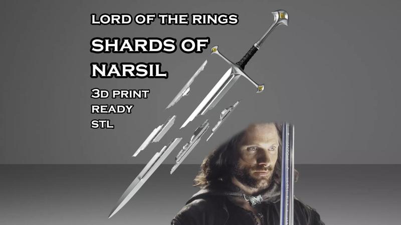 Shards of Narsil -- Lord of The Rings -- 3D Print Ready STL