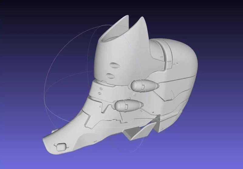 Evangelion Rebuild Unit 02 Head Replica Prinable Assembly