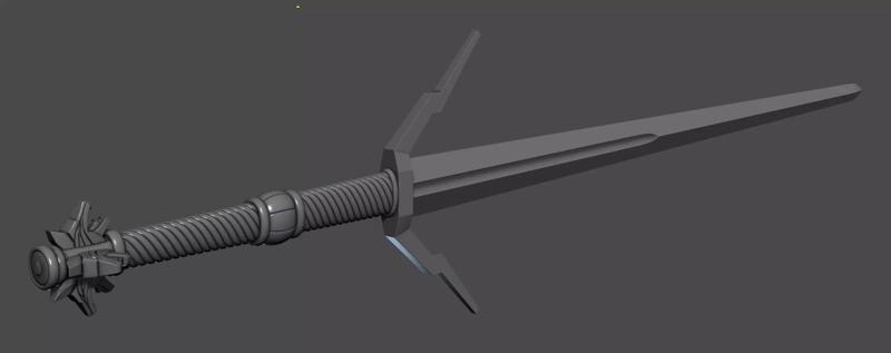 Grandmaster Witcher Wolven Silver Sword 3D printable Model