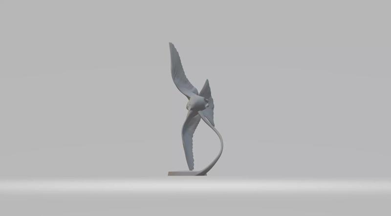 Seagull wind turbine sculpture