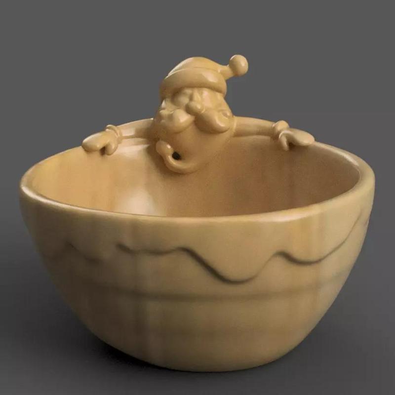 santa planter - vase - urn - candy dish - candle holder 007