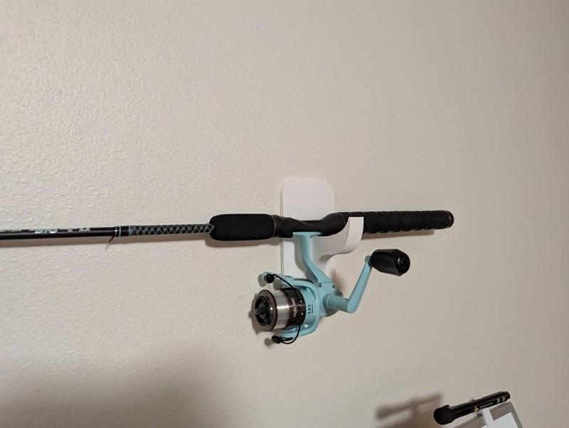 Stick-On Horizontal Fishing Rod Wall Mount