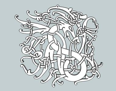 Viking pendant Urnes Style - number 3