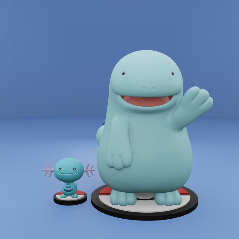 Pokemon No. 194, 195 Wooper, Quagsire