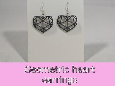 Geometric heart earrings