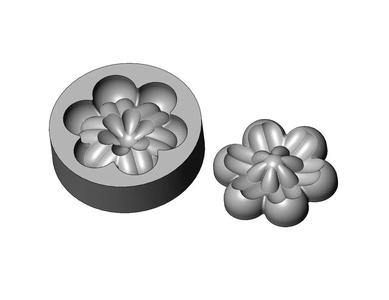 Mold Florentine rosette onlay relief