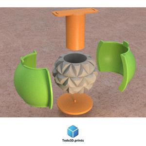DECORATIVE SPHERICAL FLOWER POT AND FOR MAKING SILICONE MOLDS 8 - SILICONE MOLD