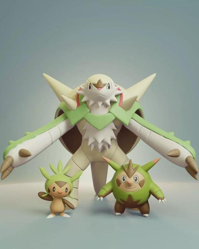 Pokemon - Chespin Quilladin and Chesnaught