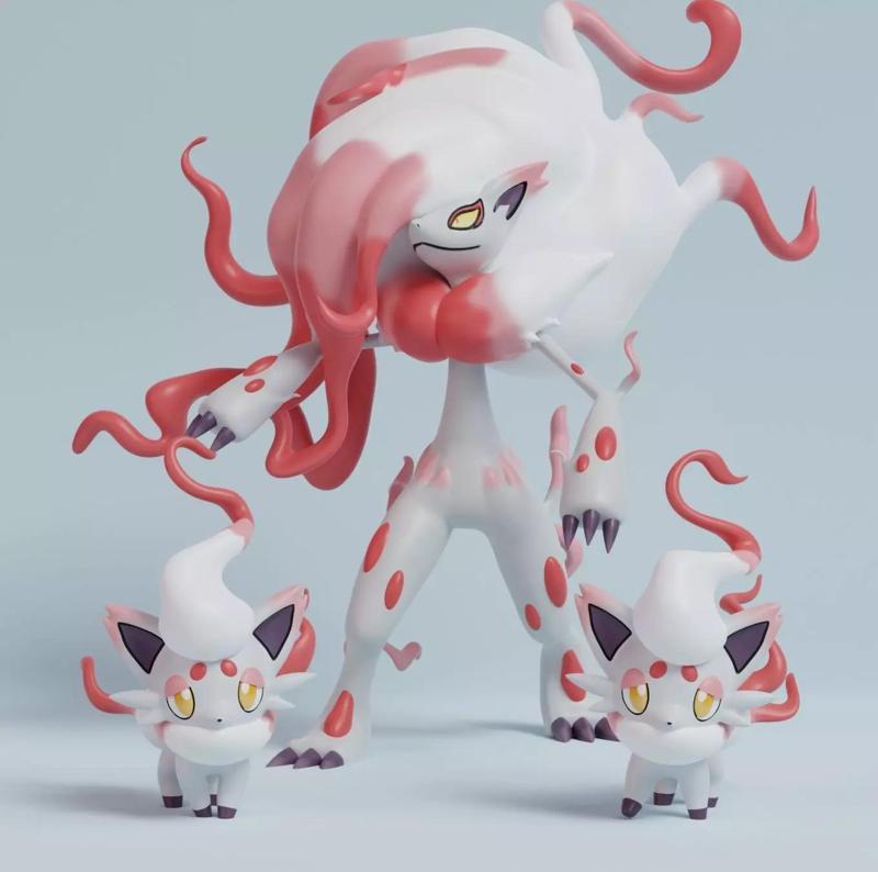 Pokemon - Hisuian Zorua and Zoroark