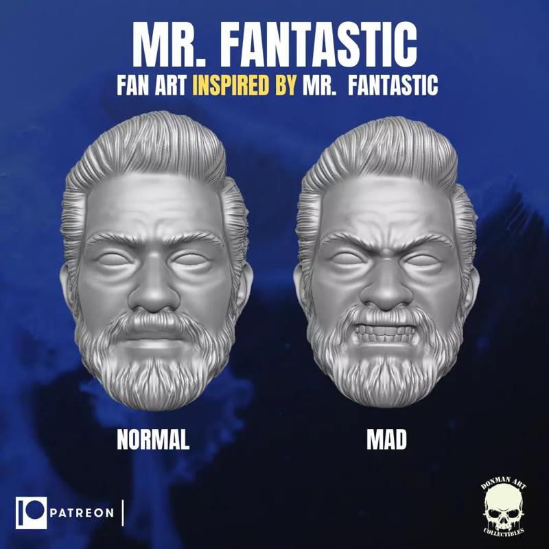 Mr Fantastic fan art head for action figures