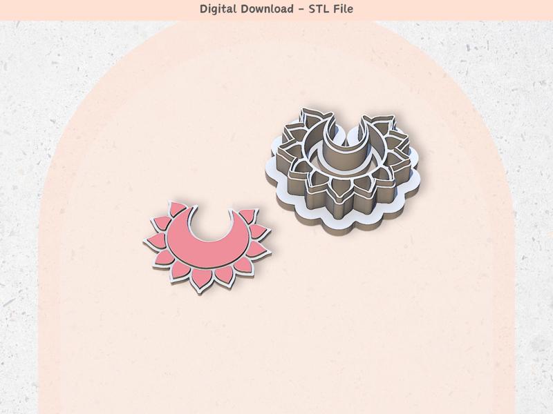 Abstract Earrings Shape 12 Clay Cutter for Polymer Clay | Digital STL File | Clay Tools | 5 Sizes Clay Cutters, 2 Cutter Versions