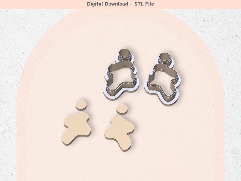 Organic Clay Cutter for Polymer Clay | Organic 01 Digital STL File | Clay Tools | 6 Sizes Summer Clay Cutters, 2 Cutter Versions