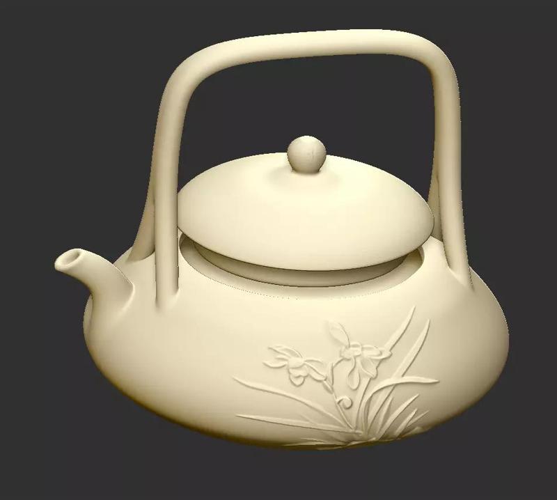teaport teapot with chinese writing