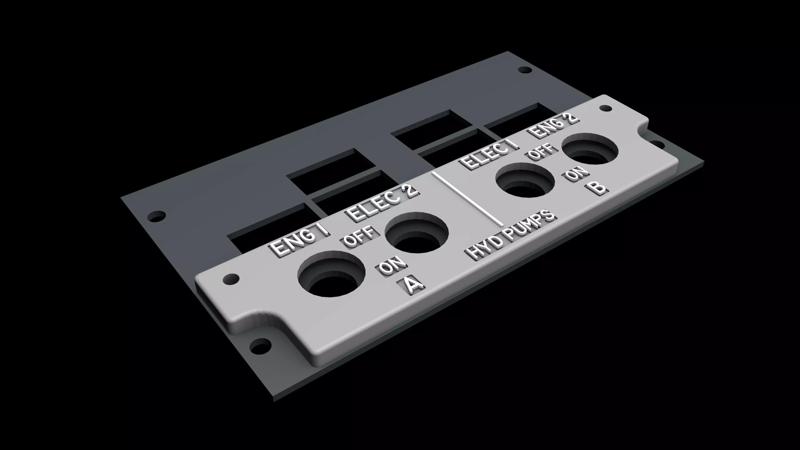 BOEING 737 OVERHEAD - HYDRAULIC PANEL