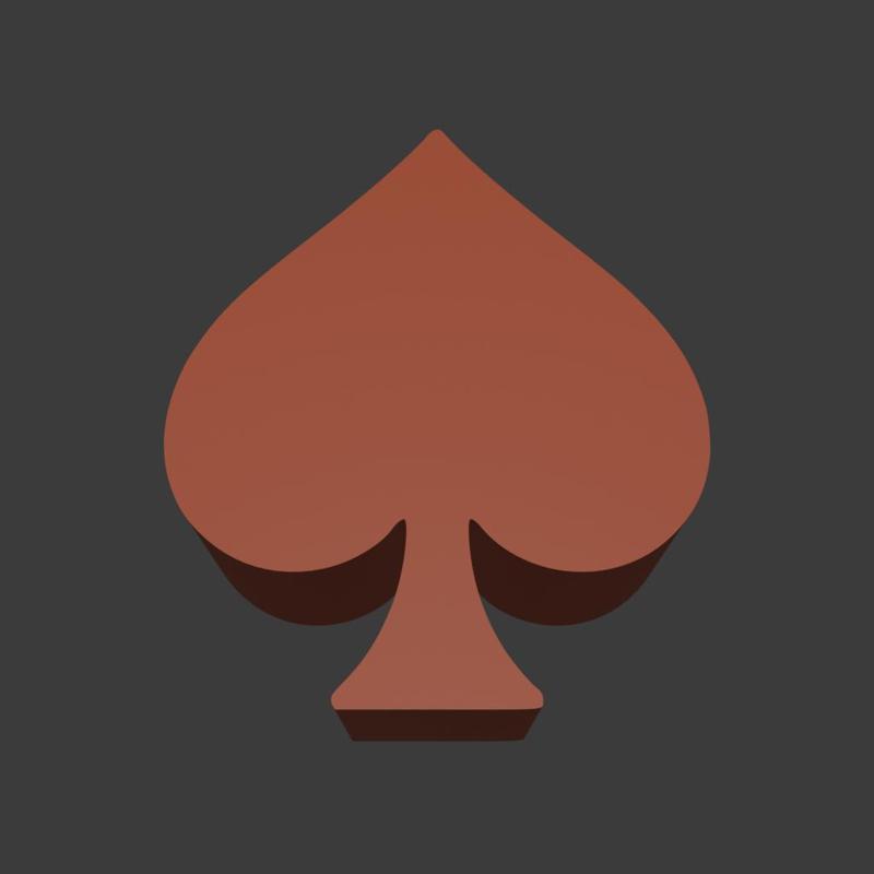 Spades Symbol Meeple Silhouette – 3D Printable Game Token