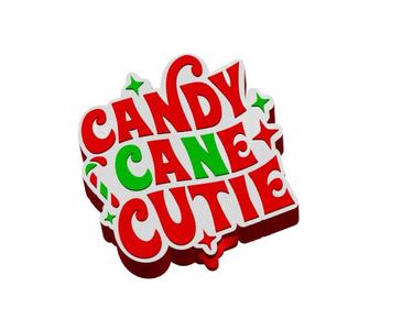 Candy Cane Cutie Straw Topper 2 sizes 3MF File Included
