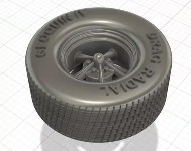 Torq Thrust II Wheels with Tires and Brakes for 3D Print