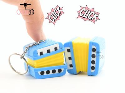 Cutie3D Retro Accordion For Music Lovers Keycap Fidget Clicker Keychain - Cute Backpack Keychain