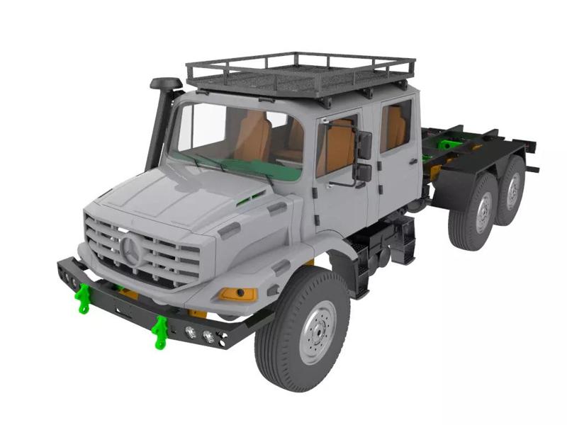 Mercedes Benz Zetros truck crew cab and chassis STL