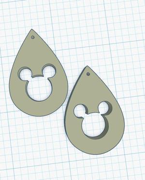 Mickey Head Drop Dangle Earrings