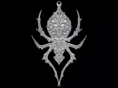rnate Spider Sculpture Pendant