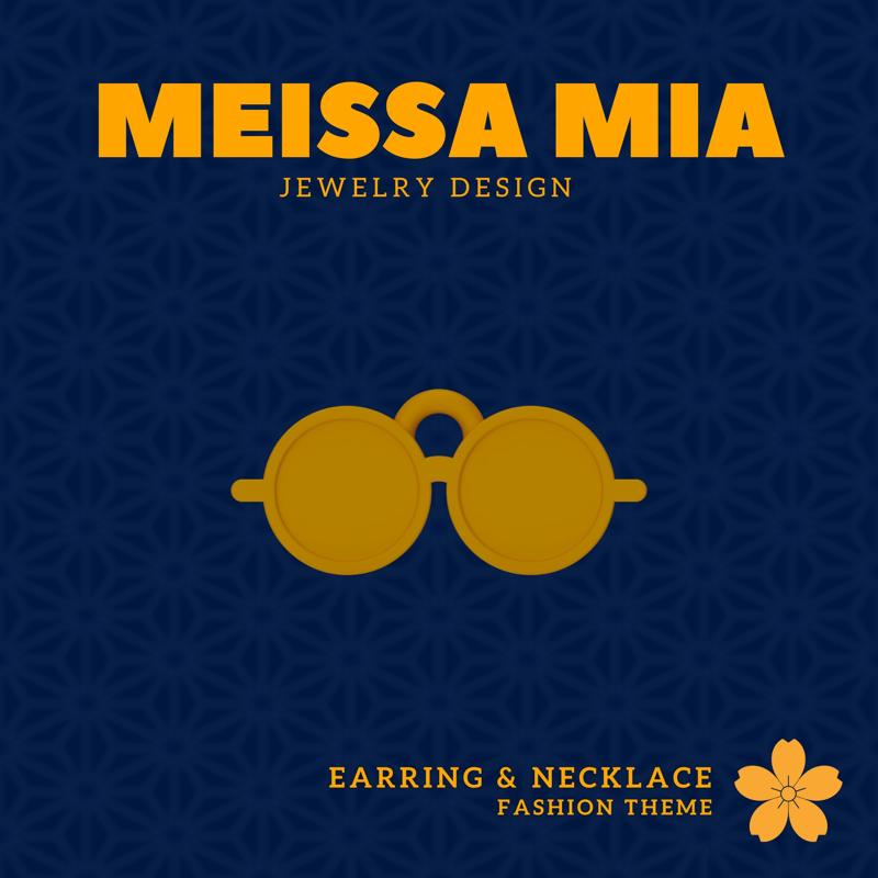 Sunny Style – 3D Print File for Sunglasses Earrings & Necklace - Sunglasses Earring - Glasses Necklace - Girl's Fashion - Designer Eyewear